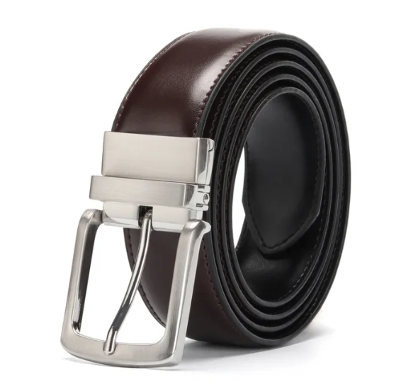 Leather Belt Reversible Buckle