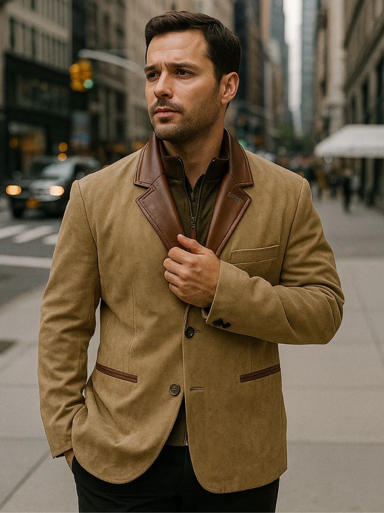 Lucien Autumn Suede Coat - Cross & Crown