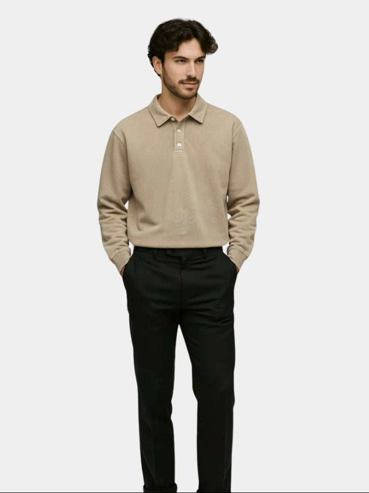 Canyon Mist Long Sleeve Polo Shirt – Cross & Crown