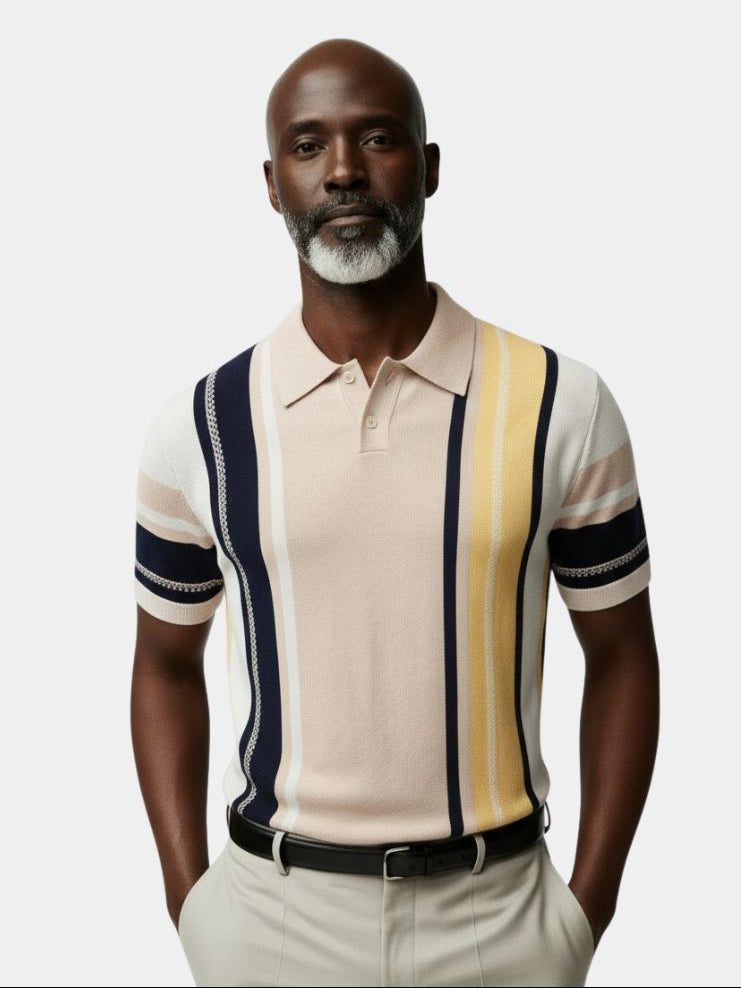 Sundown Stripes Polo – Cross & Crown