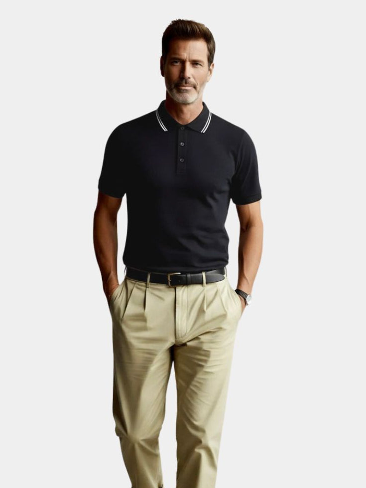 Obsidian Trim Polo – Cross & Crown