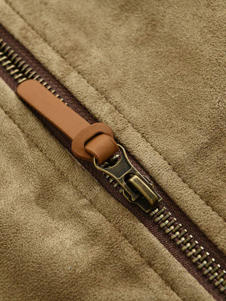 Lucien Autumn Suede Coat - Cross & Crown