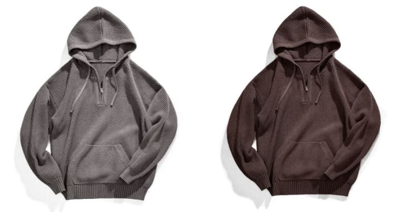 Half -Zip Knitted Hoodie