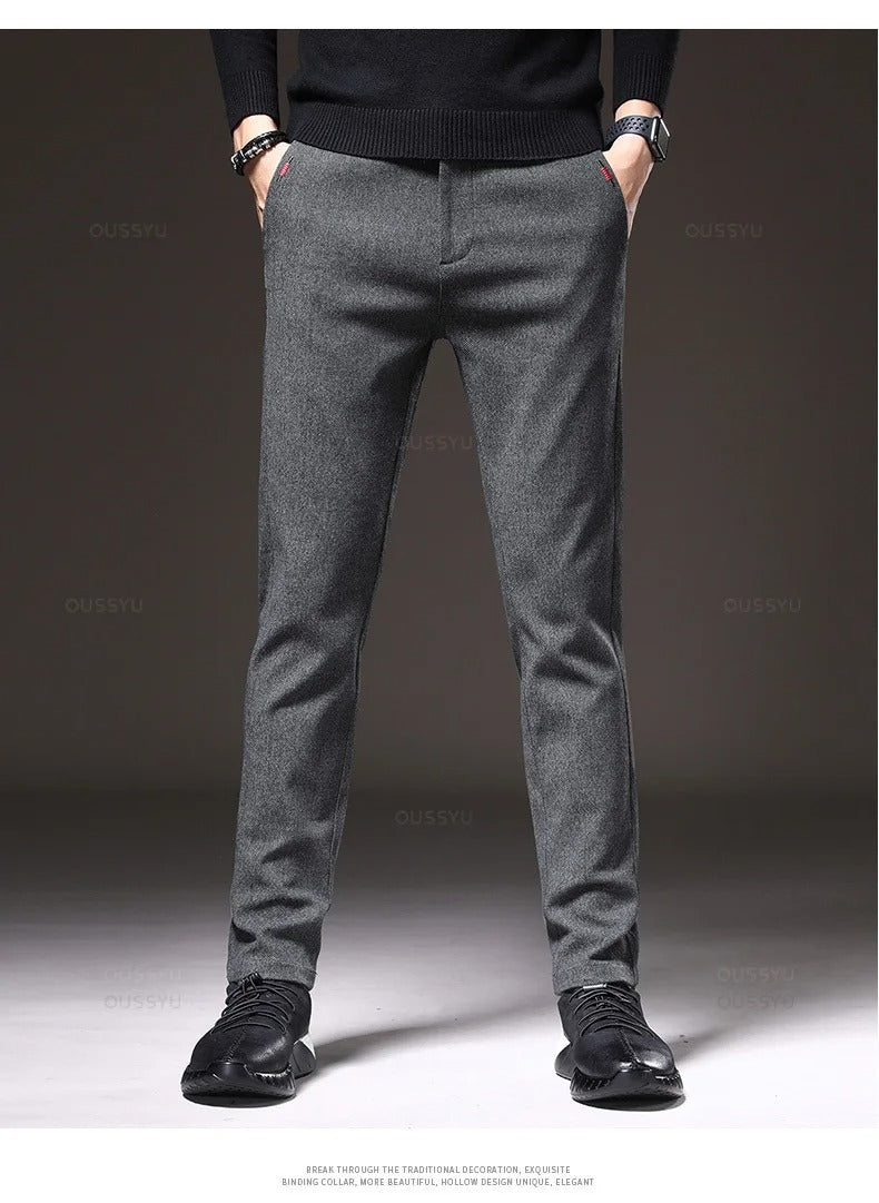 Brushed Fabric Casual Pants