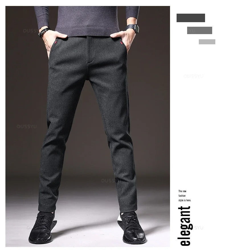 Brushed Fabric Casual Pants