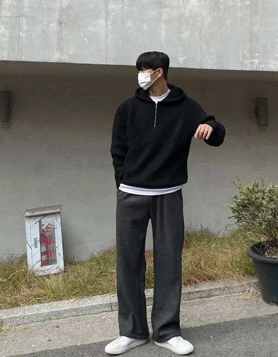 Semi Zip Warm Hoodie