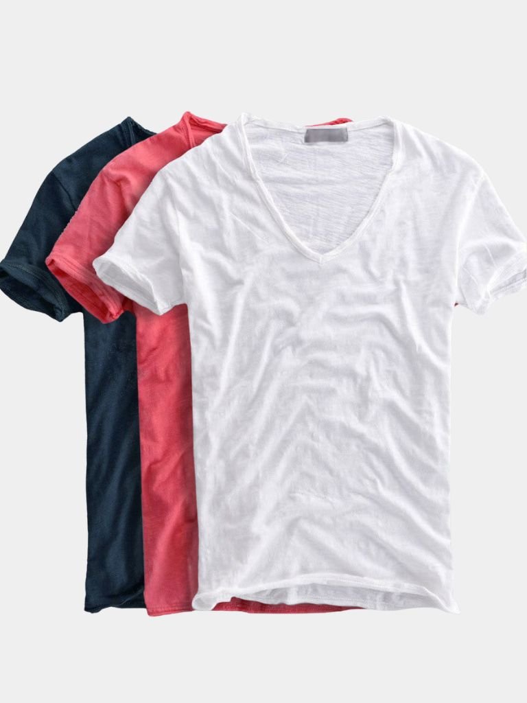 Albo Classic Linen V Neck T-Shirt – Cross & Crown