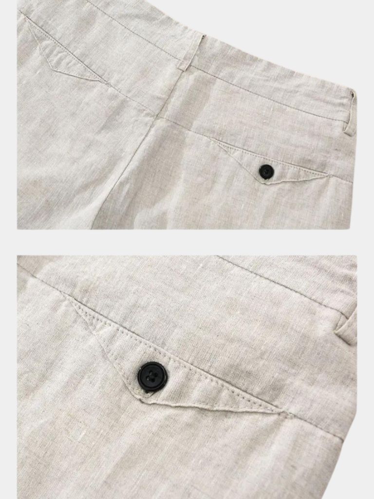 Bleu Horizon Linen Shorts - Cross & Crown