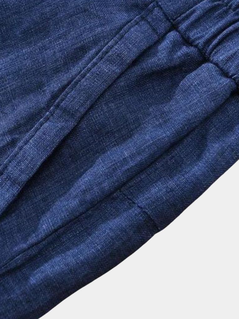 Bleu Horizon Linen Shorts - Cross & Crown