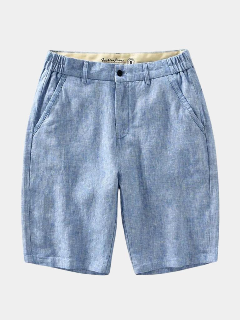 Bleu Horizon Linen Shorts - Cross & Crown - Cross & Crown