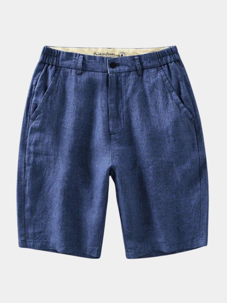 Bleu Horizon Linen Shorts - Cross & Crown - Cross & Crown
