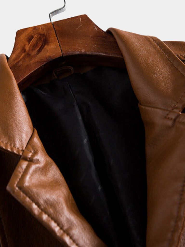 Bold Caramel Leather Jacket - Cross & Crown
