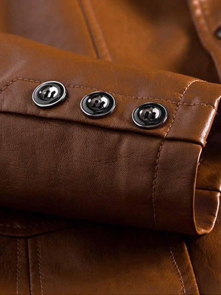 Bold Caramel Leather Jacket - Cross & Crown