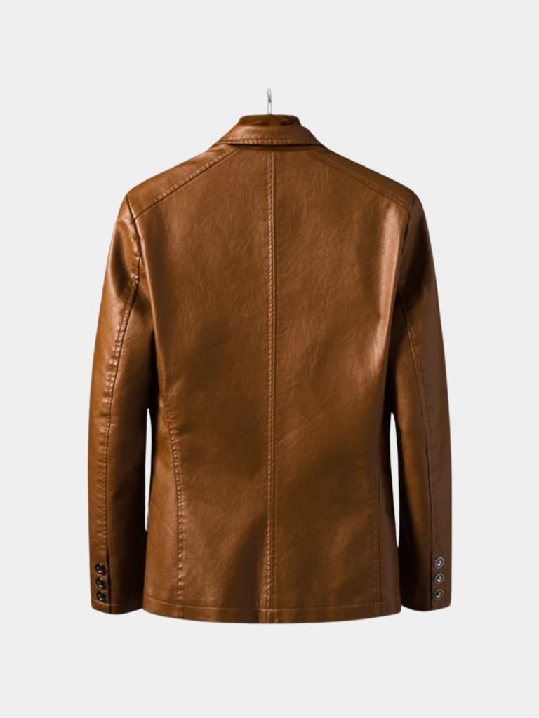 Bold Caramel Leather Jacket - Cross & Crown