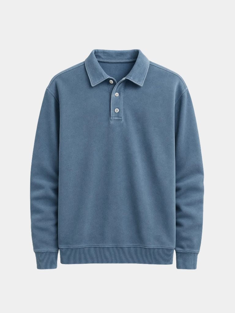 Canyon Mist Long Sleeve Polo Shirt – Cross & Crown - Cross & Crown