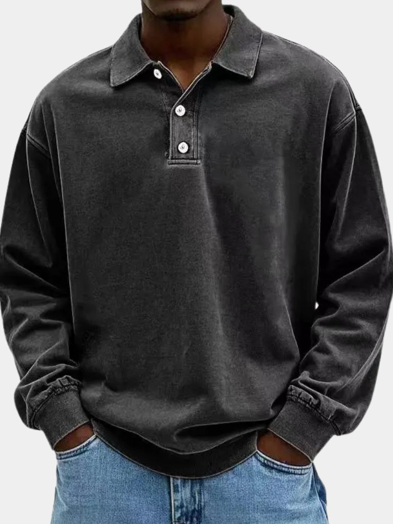 Canyon Mist Long Sleeve Polo Shirt – Cross & Crown